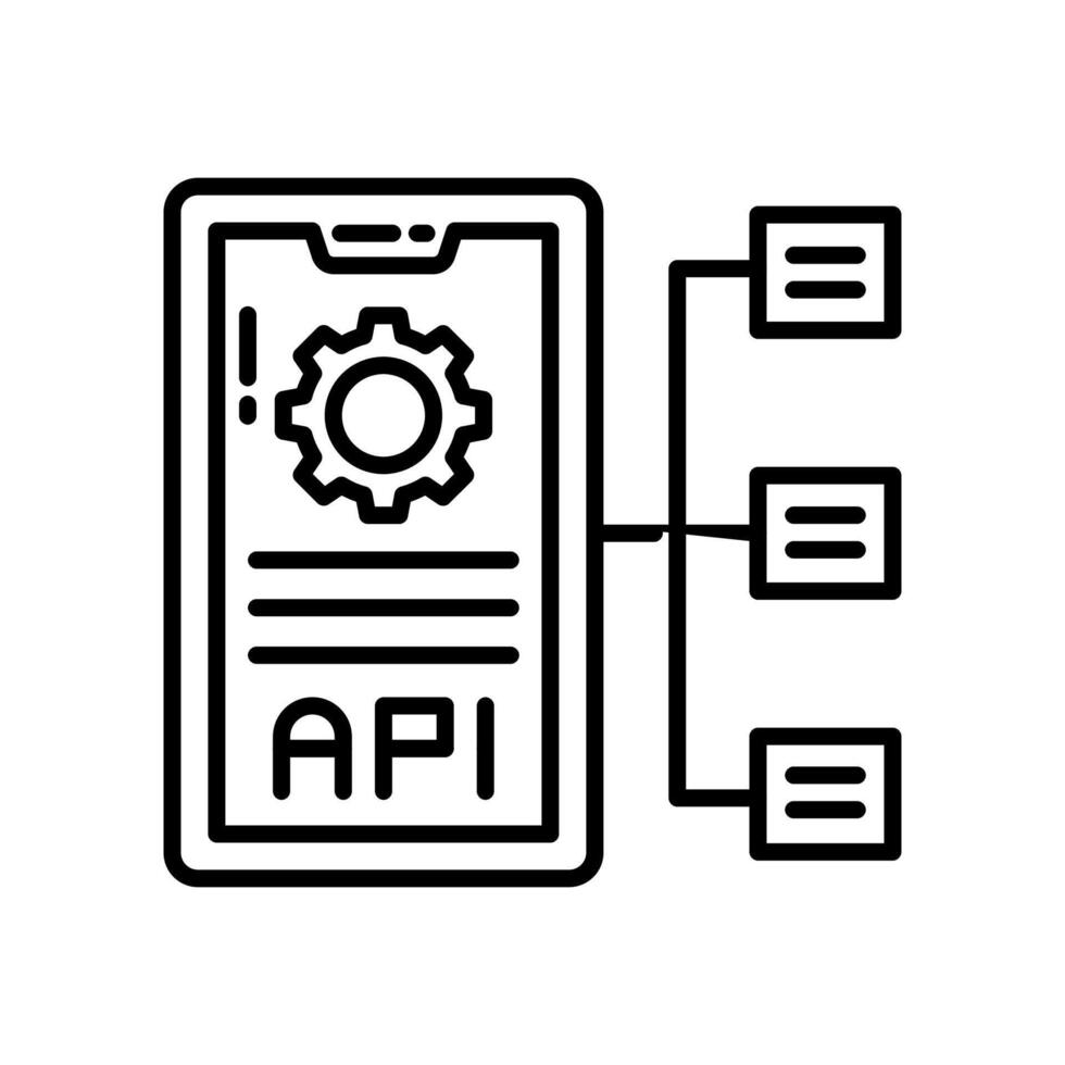 api icono en vector. logotipo vector