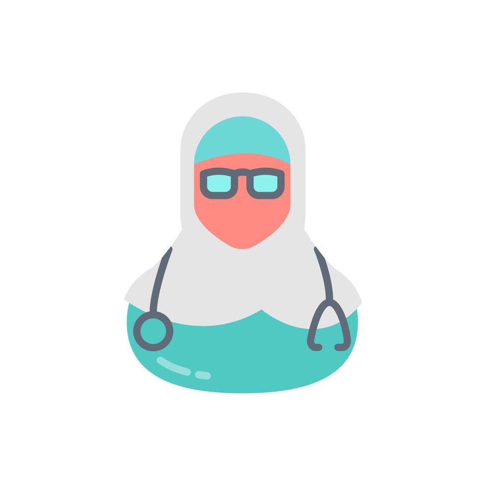 hijab médico icono en vector. logotipo vector