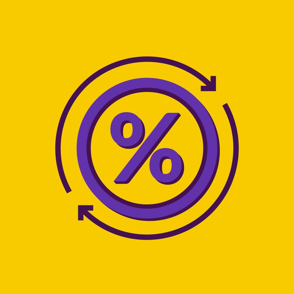 refinancing, interest rate reducing icon, retro design vector