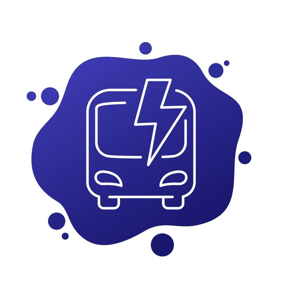 electric bus line icon, clean city transport vector