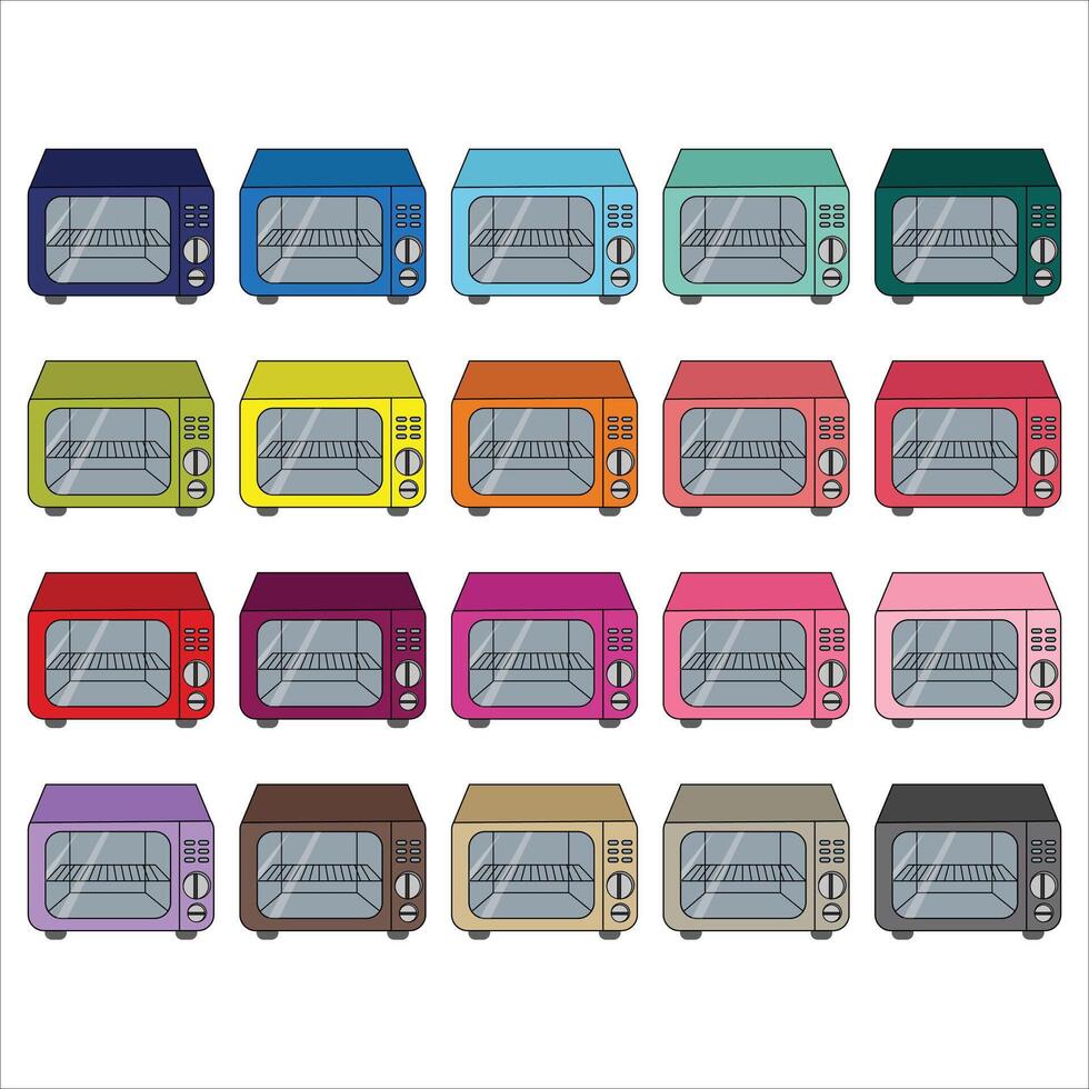 Oven clipart Set vector
