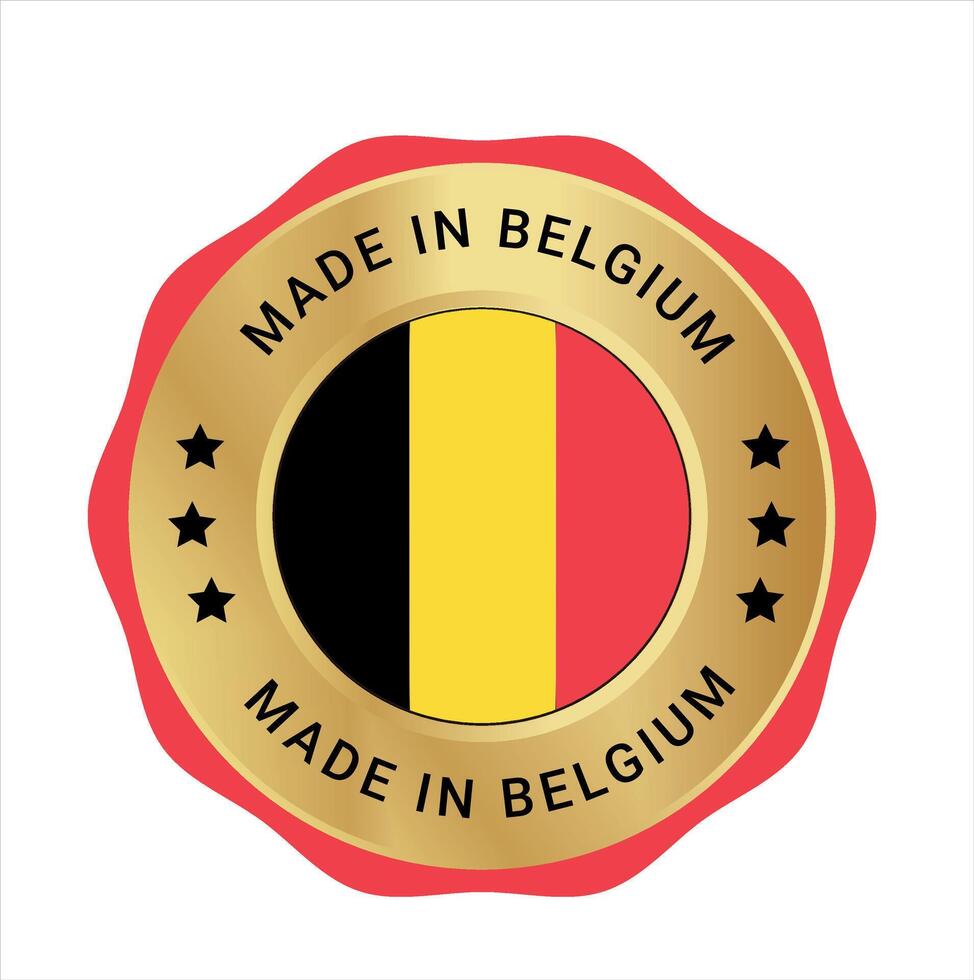 hecho en Bélgica vector logo. Bélgica bandera logo