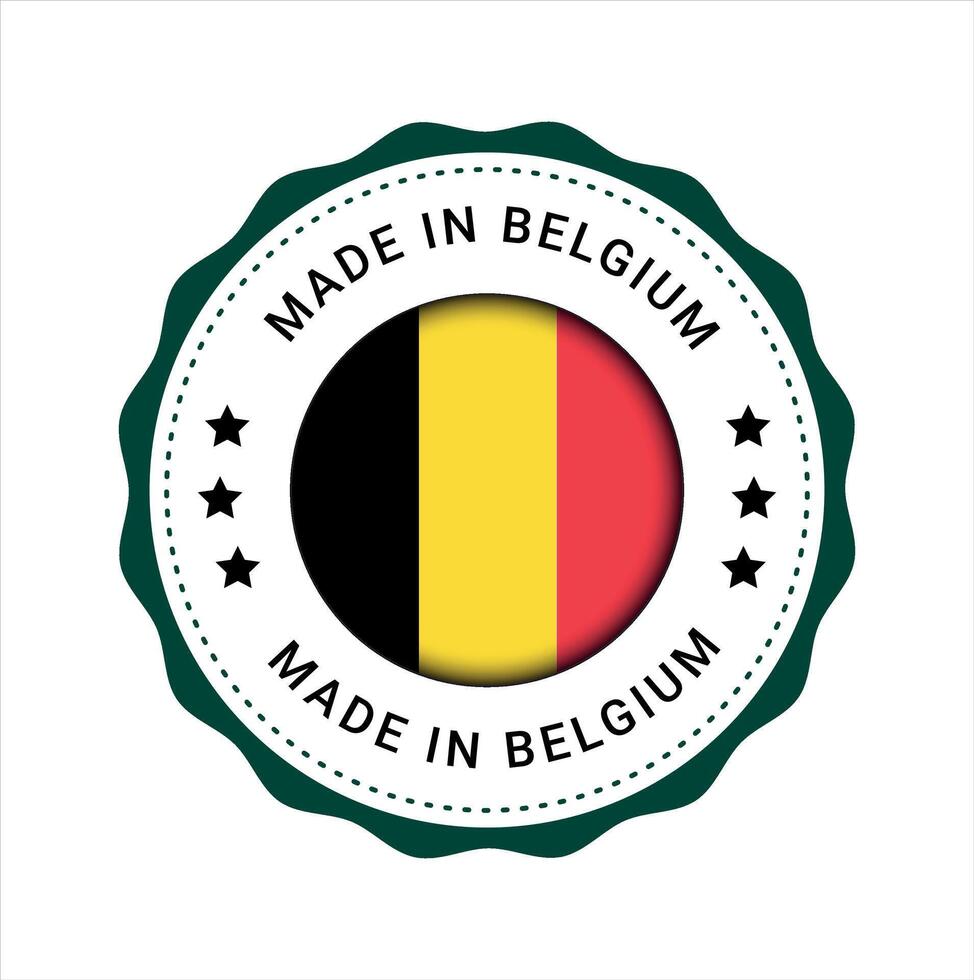 hecho en Bélgica vector logo. Bélgica bandera logo