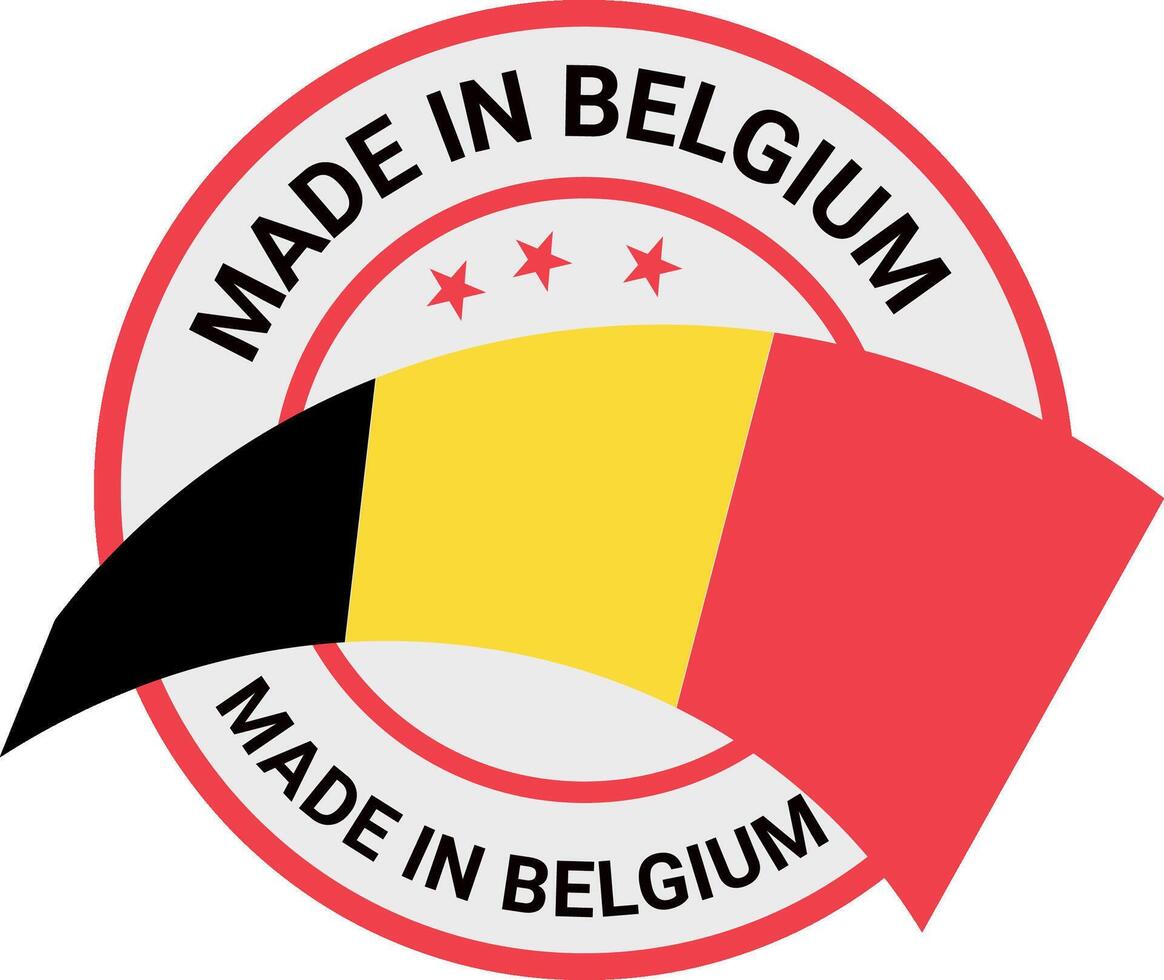 Made in Belgium vector logo. Belgium Flag logo