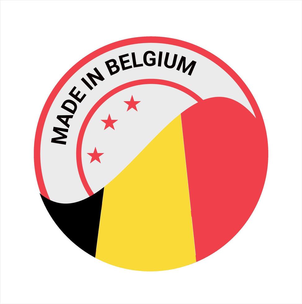 hecho en Bélgica vector logo. Bélgica bandera logo