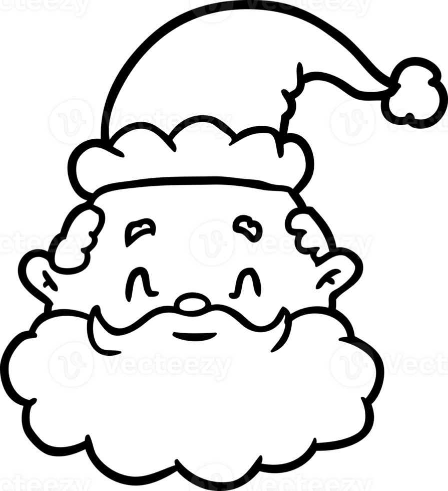 line drawing of a santa claus face icon png