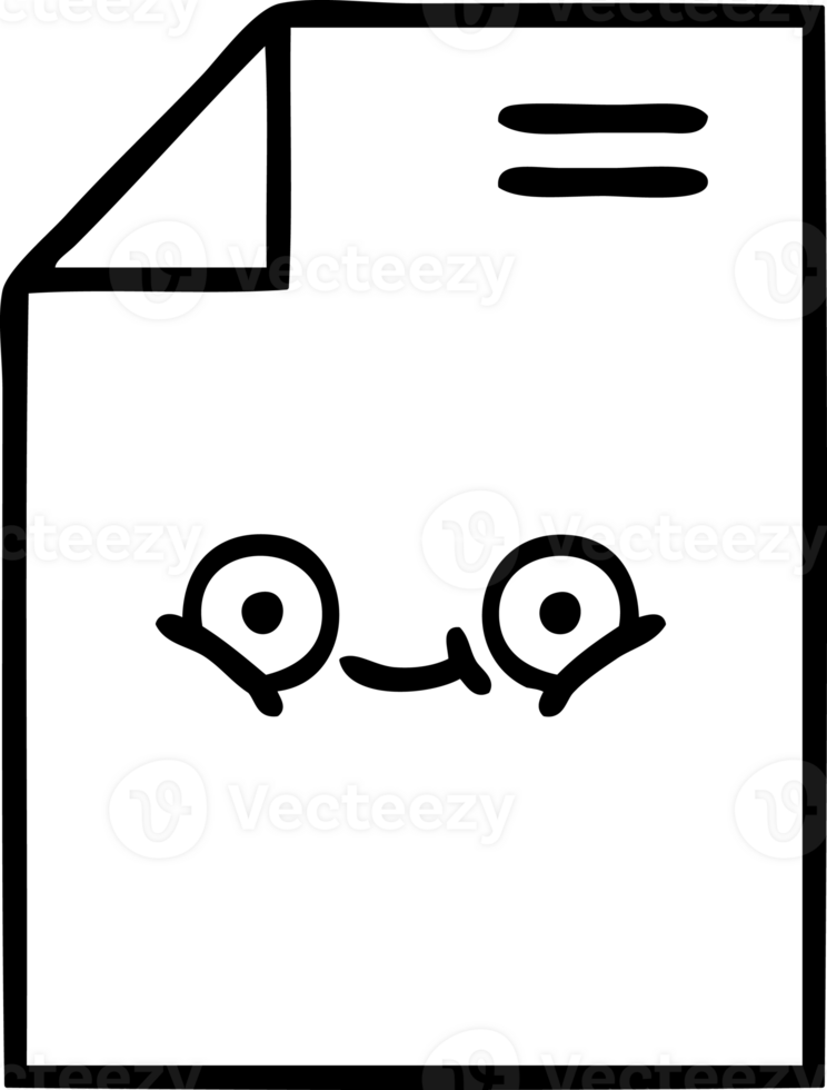 line drawing cartoon of a sheet of paper  icon png