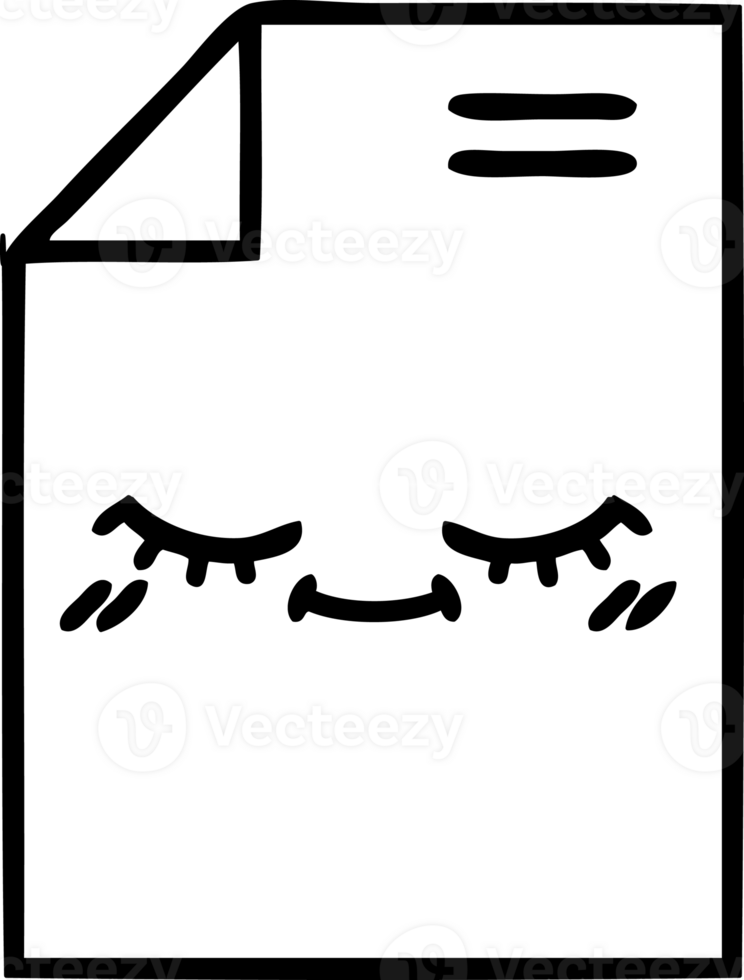 line drawing cartoon of a sheet of paper  icon png