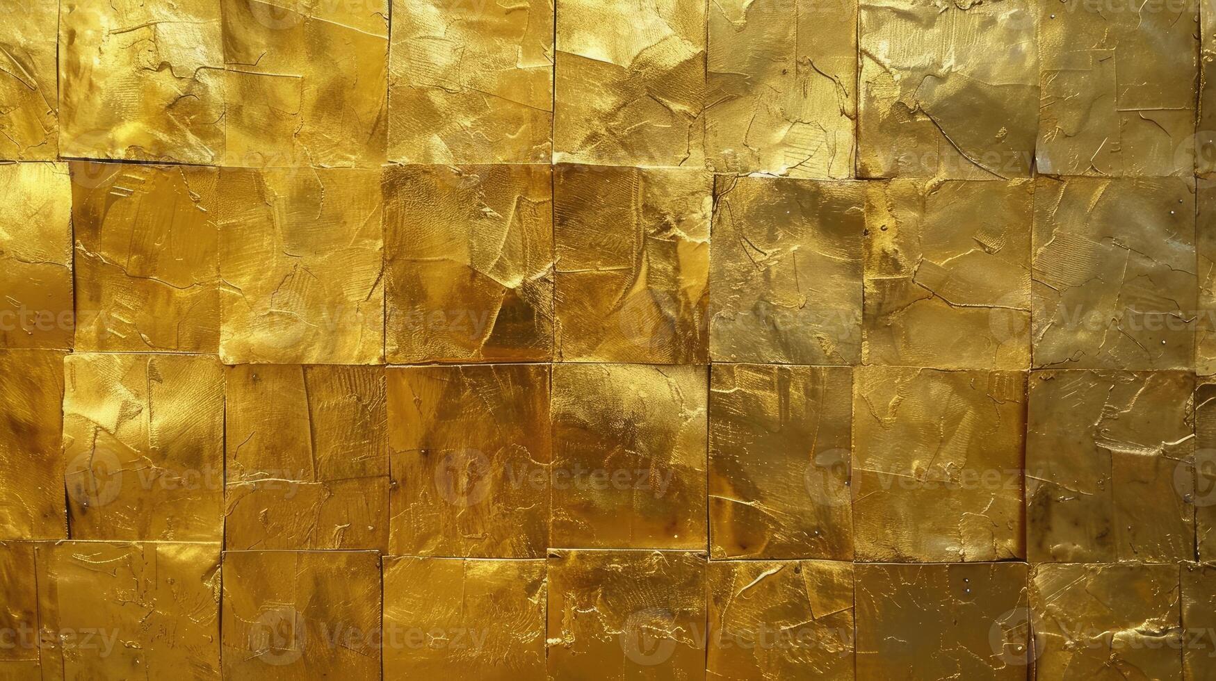 AI generated Admire the opulence of a gold texture in the form of squares. Ai Generated. photo