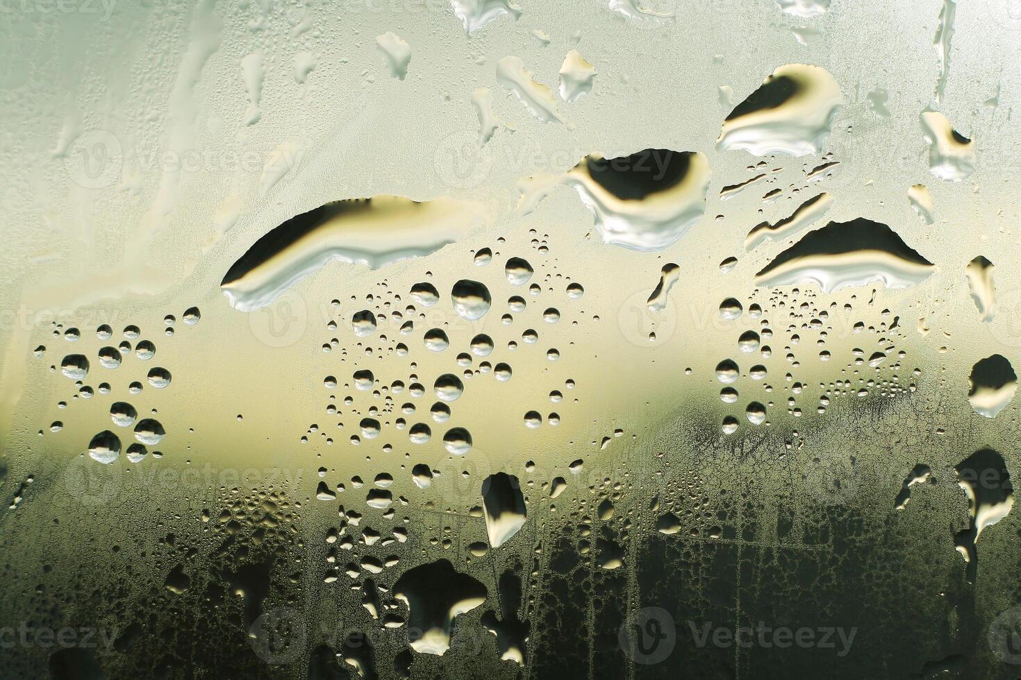 Water drops on glass photo