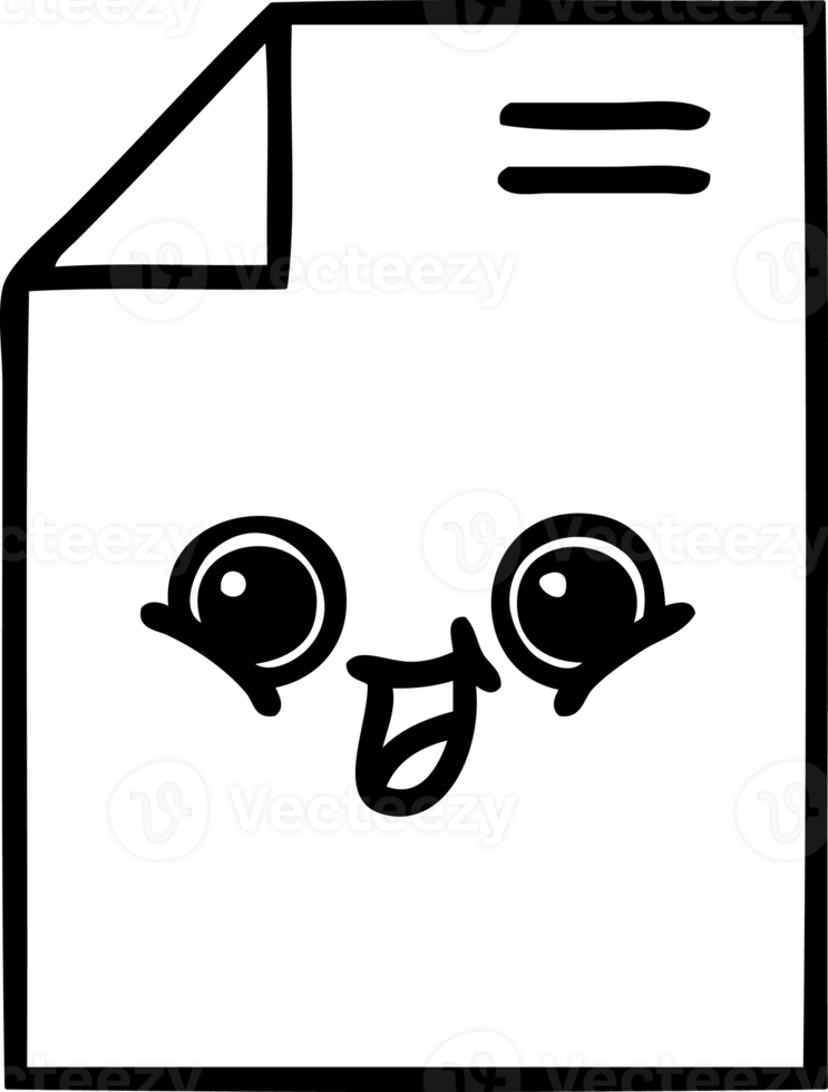 line drawing cartoon of a sheet of paper  icon png