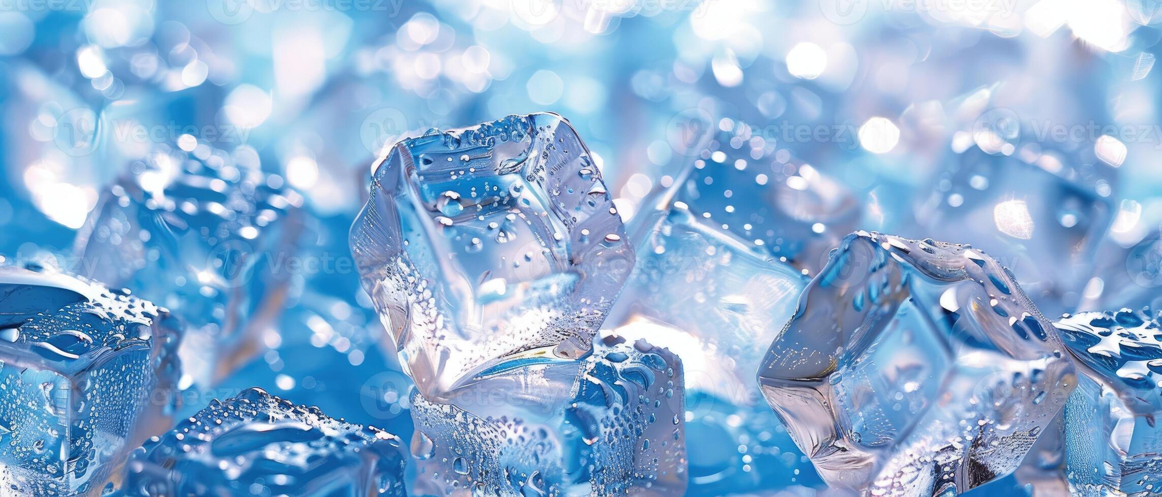 AI generated Chill out with a refreshing scene of ice cubes, a simple yet cool visual delight. Ai Generated. photo