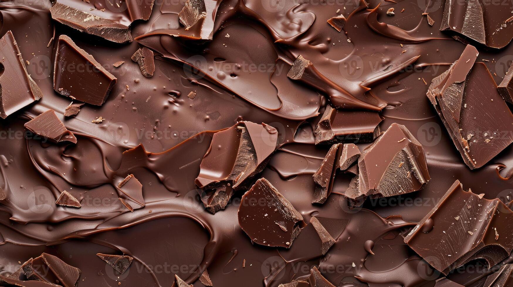 AI generated Rich texture of milk chocolate pieces tempts the senses, Ai Generated. photo