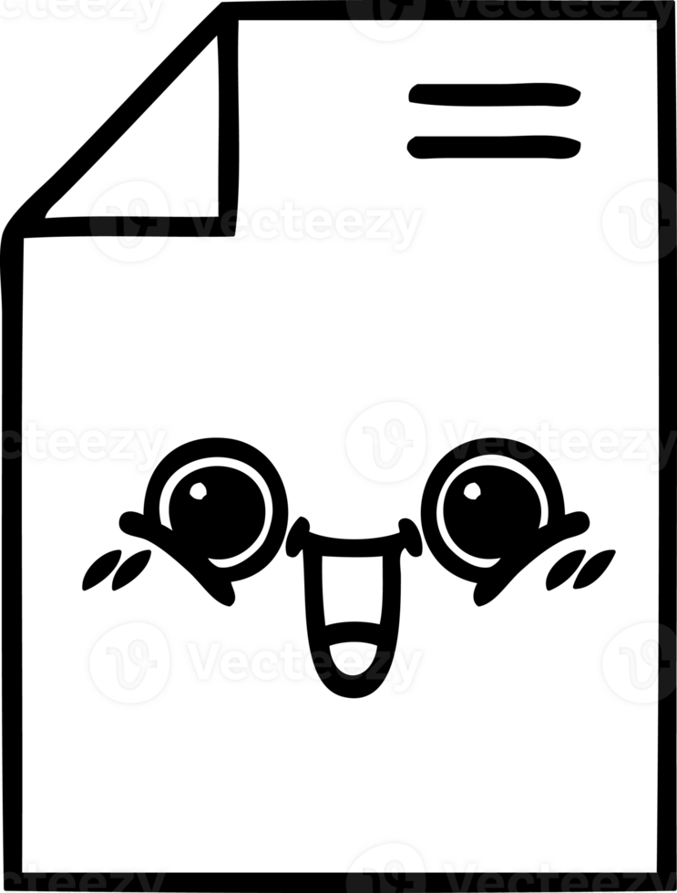 line drawing cartoon of a sheet of paper  icon png