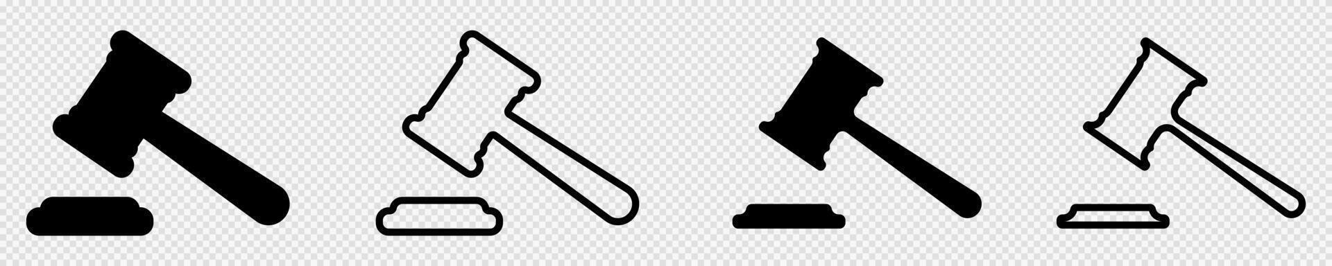 Judge hummer line and solid silhouette icon vector