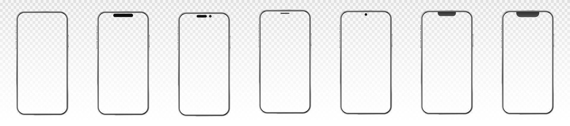 Mobile phone frame border. Modern smartphone vector