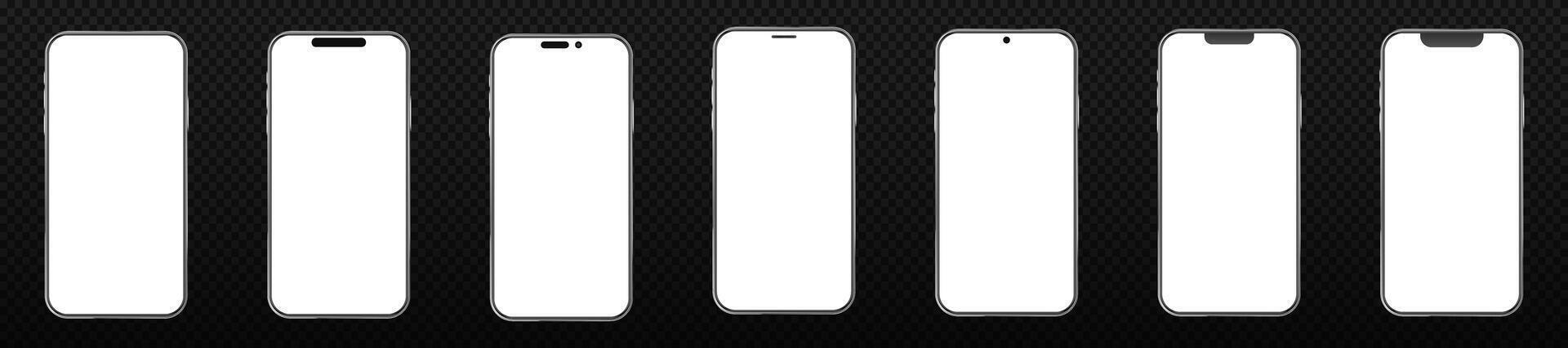 Mobile phone frame border. Modern smartphone template vector