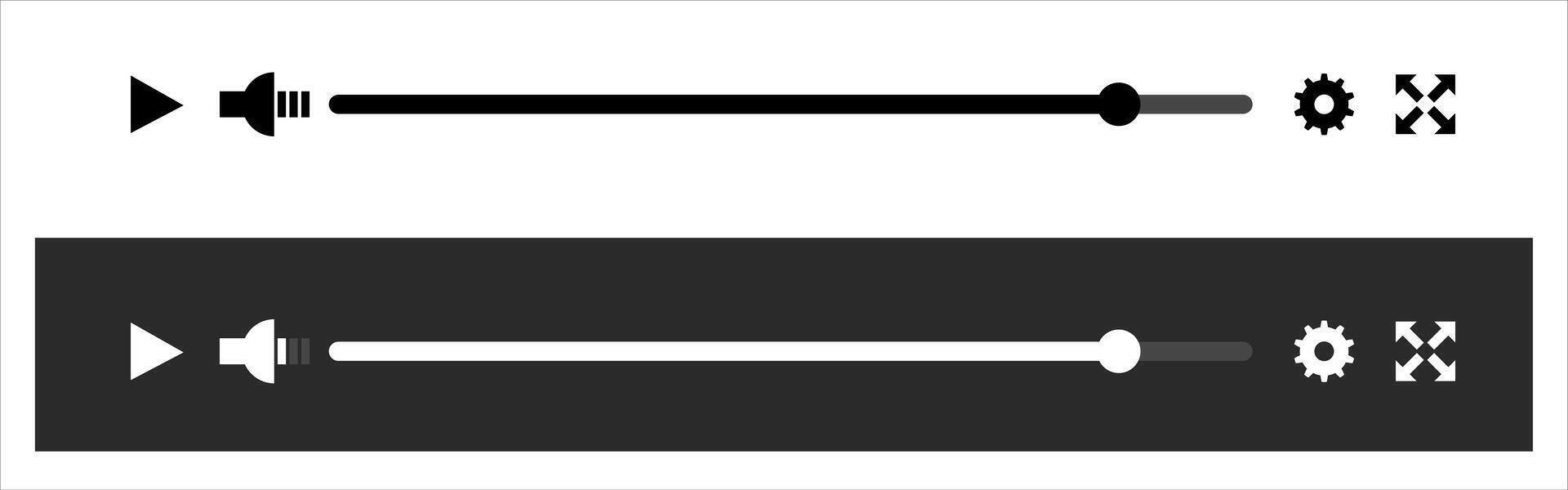 Video player play bar design interface. vector