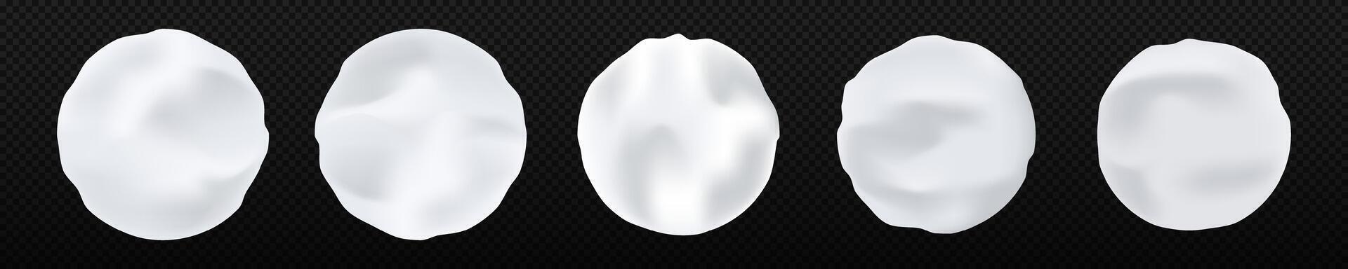 3d realistic snowball white vector