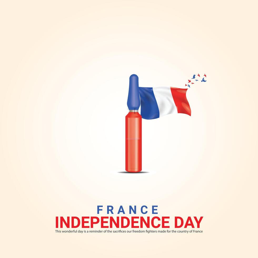 Independence Day of France. Independence Day Creative Design for Social Media Post vector