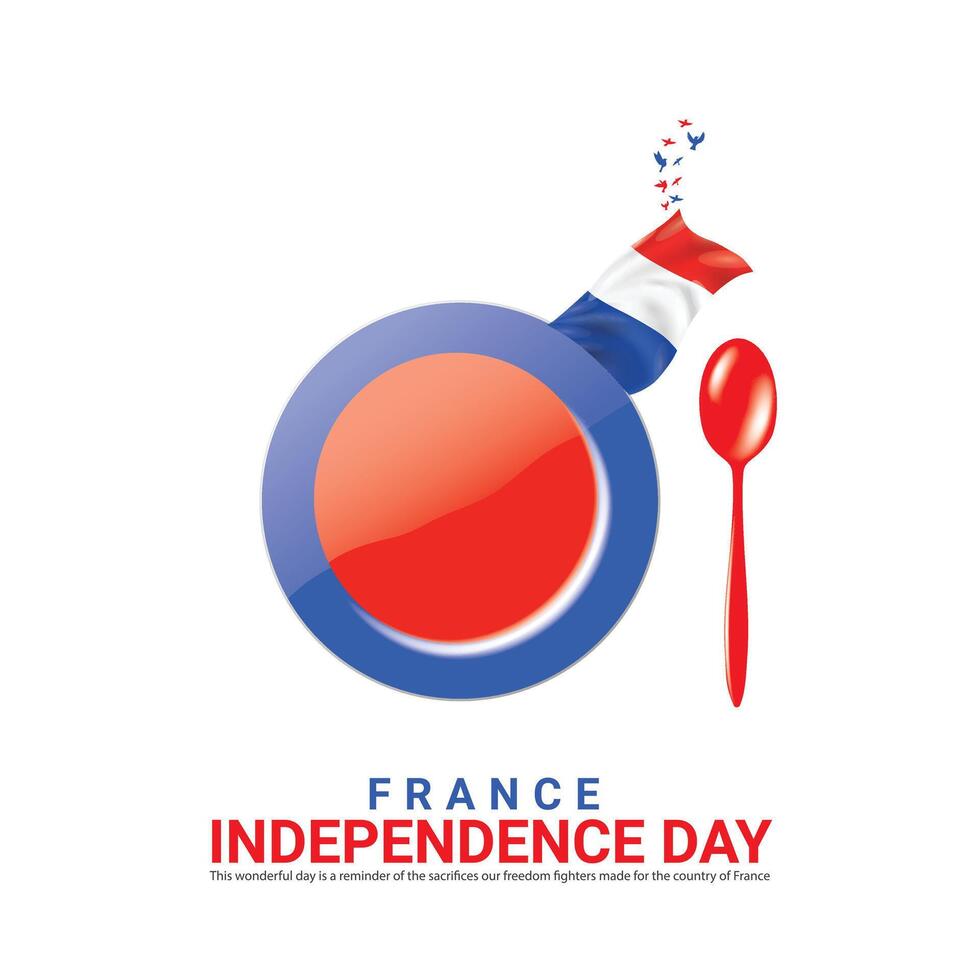 Independence Day of France. Independence Day Creative Design for Social Media Post vector