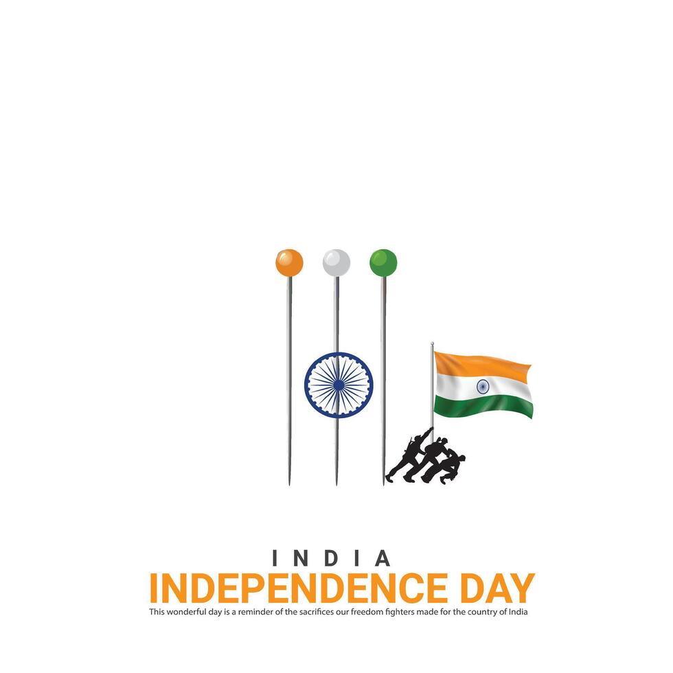 independencia día de India. independencia día creativo diseño para social medios de comunicación enviar vector
