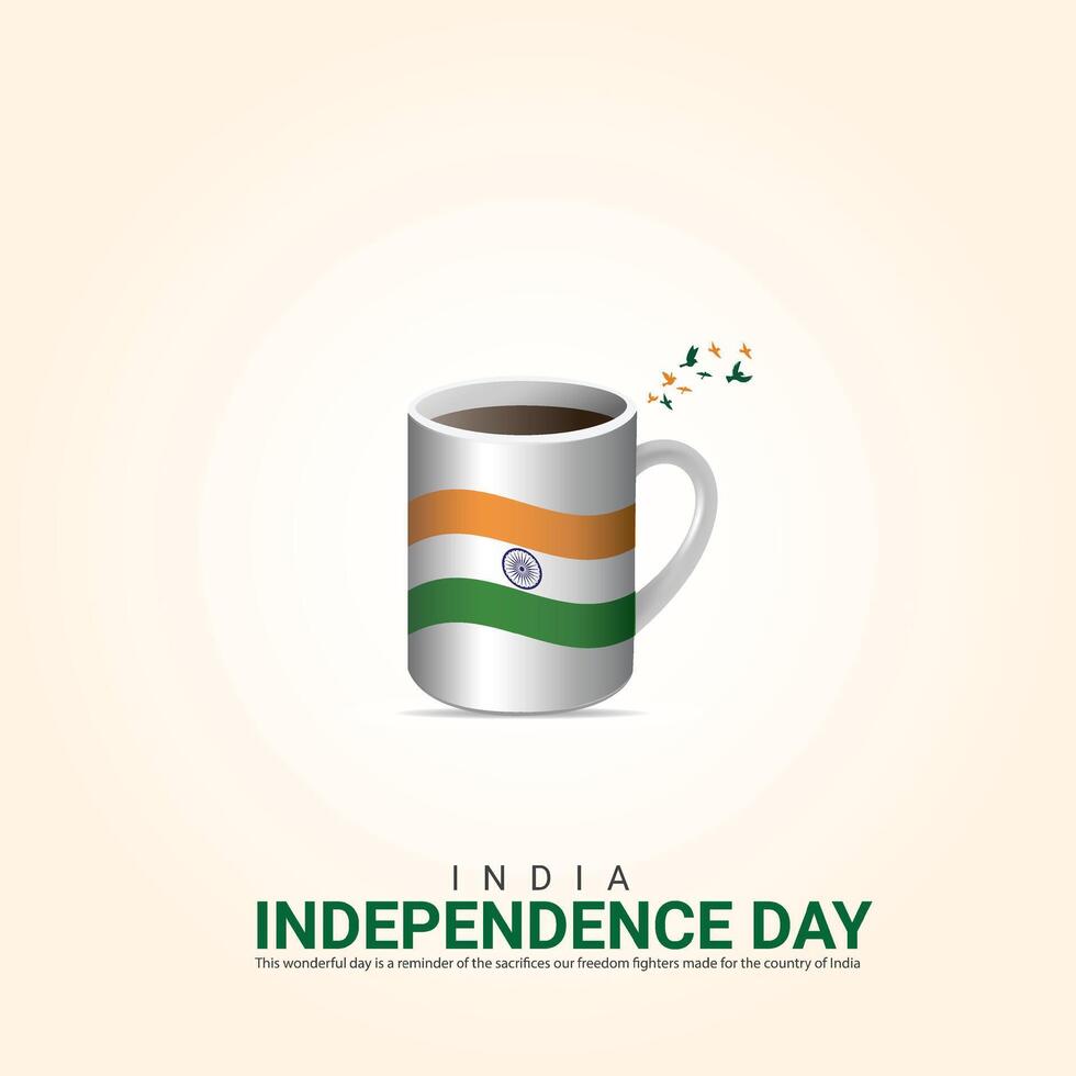 Independence Day of India. Independence Day Creative Design for Social Media Post vector