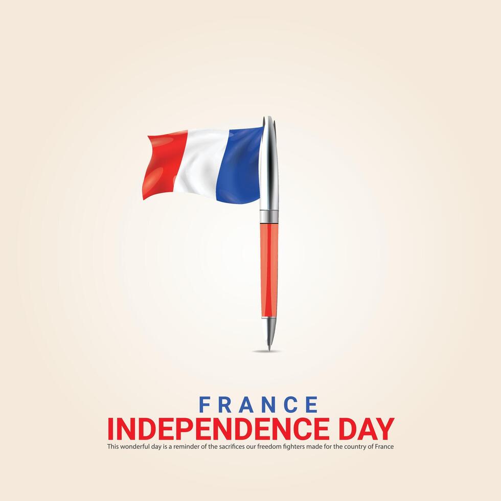 Independence Day of France. Independence Day Creative Design for Social Media Post vector