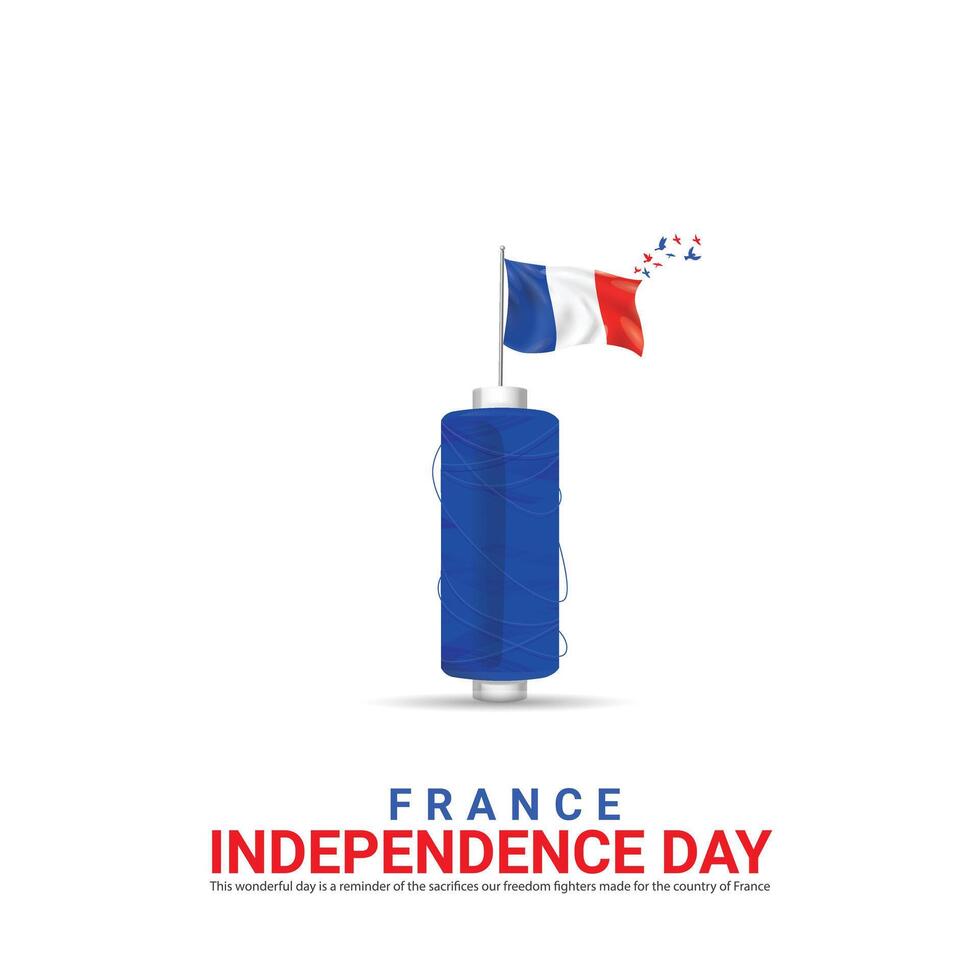 Independence Day of France. Independence Day Creative Design for Social Media Post vector