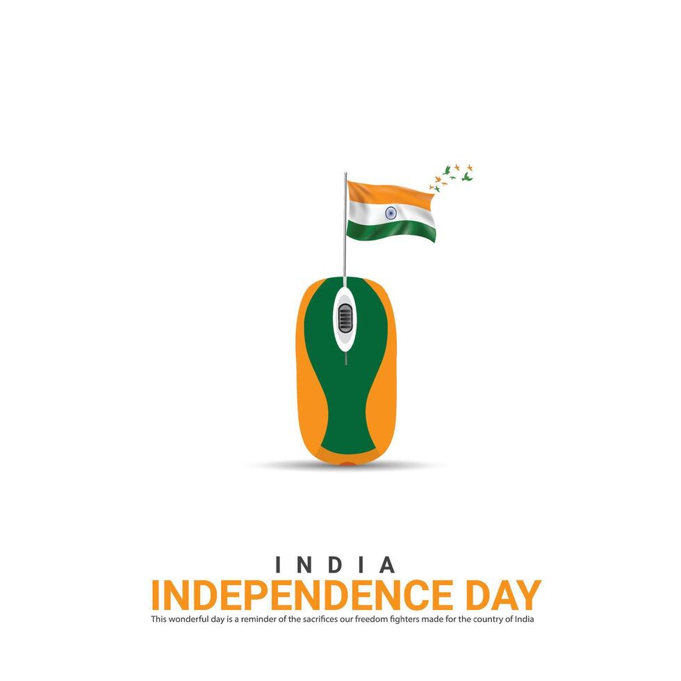 Independence Day of India. Independence Day Creative Design for Social Media Post vector