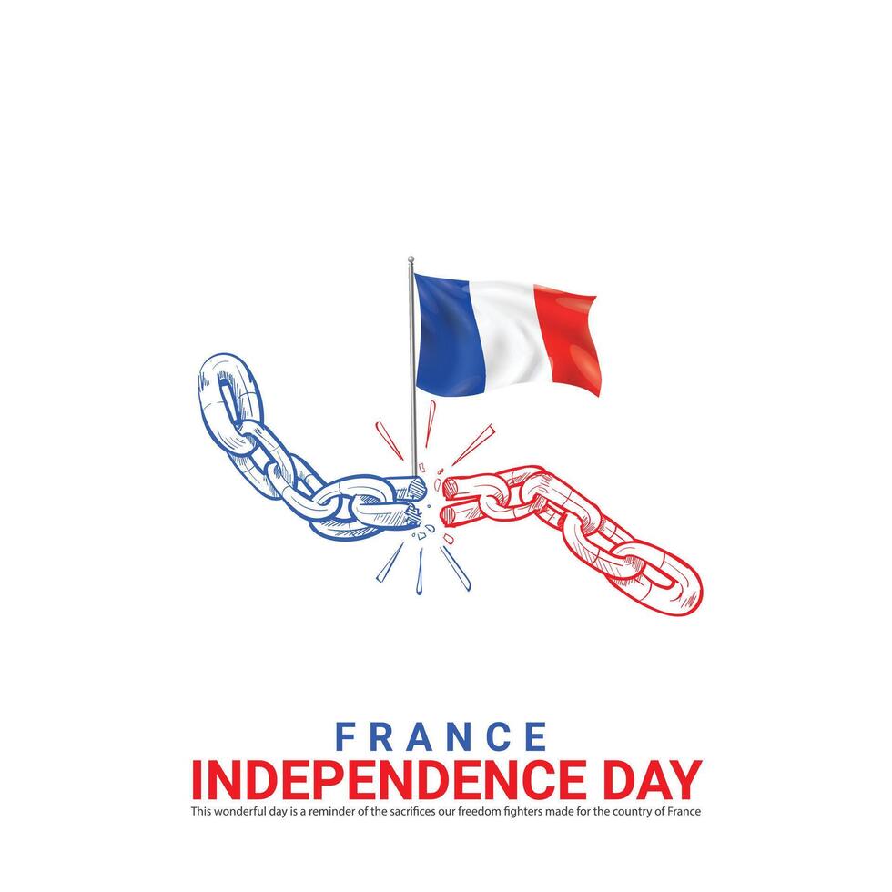 Independence Day of France. Independence Day Creative Design for Social Media Post vector