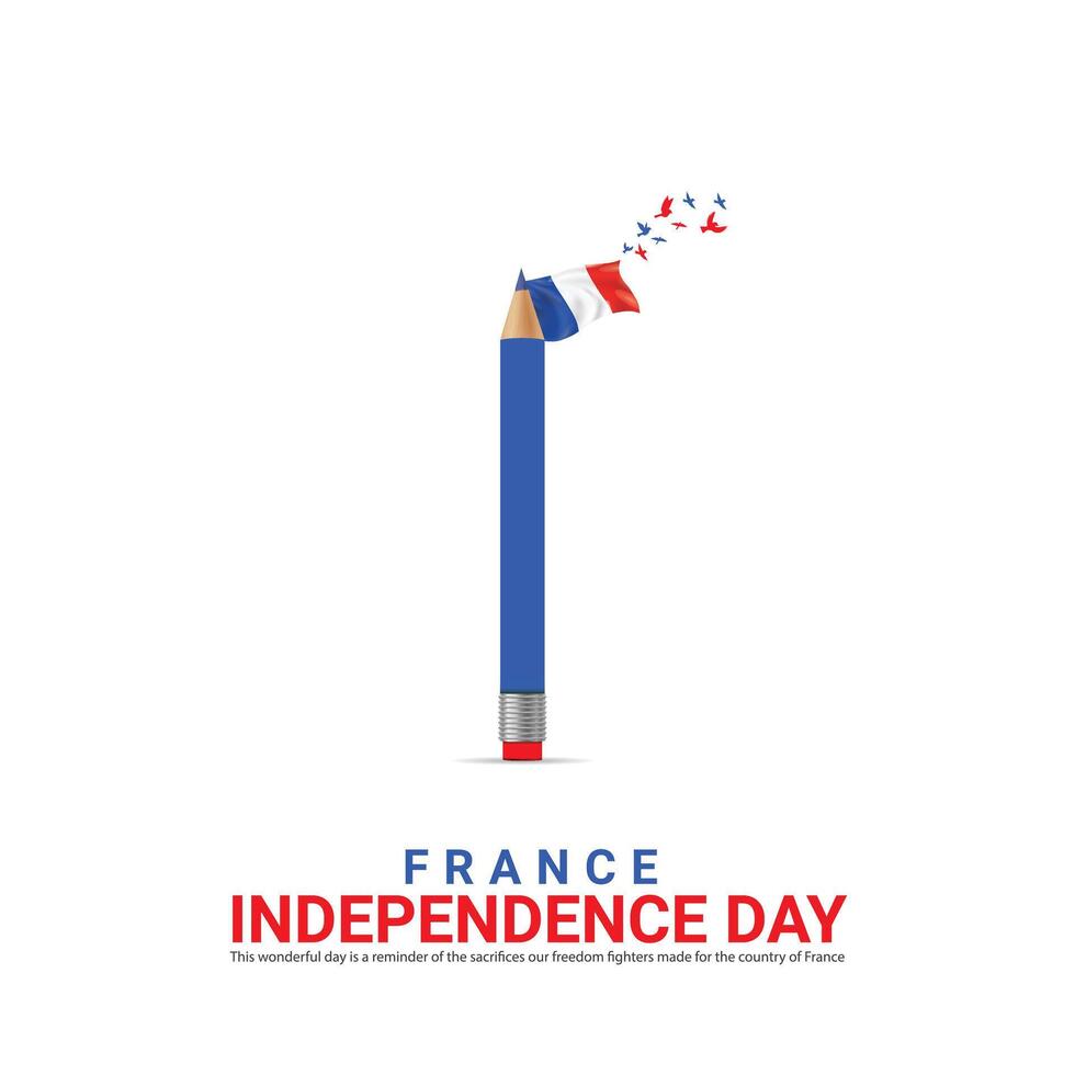 Independence Day of France. Independence Day Creative Design for Social Media Post vector