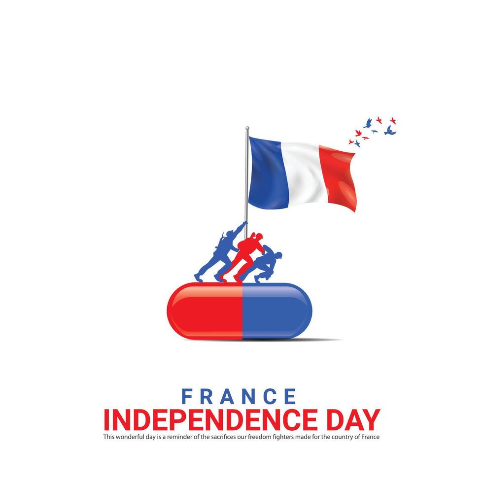 Independence Day of France. Independence Day Creative Design for Social Media Post vector