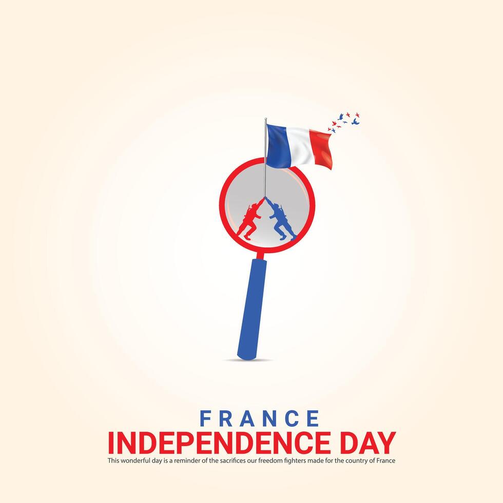 Independence Day of France. Independence Day Creative Design for Social Media Post vector
