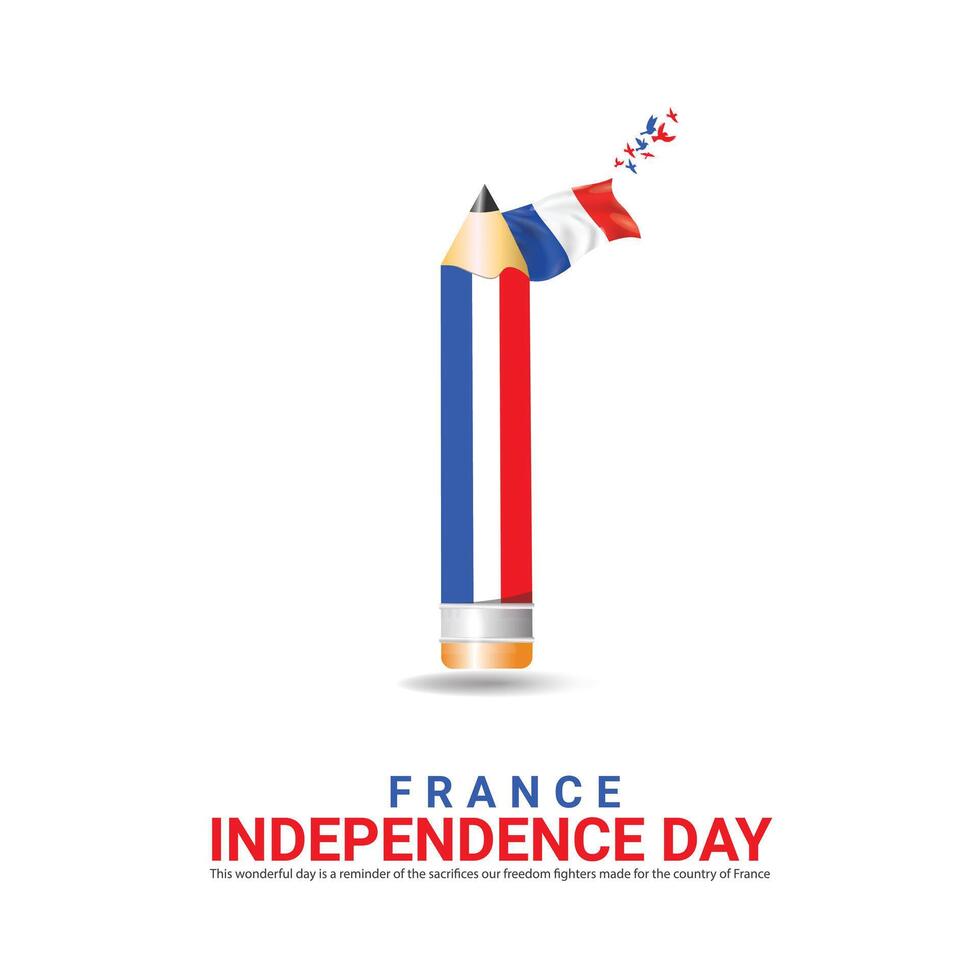 Independence Day of France. Independence Day Creative Design for Social Media Post vector