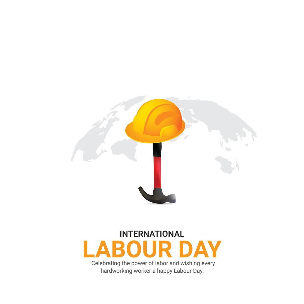 internacional labor día. labor día. creativo anuncios mayo 1er. 3d ilustración vector
