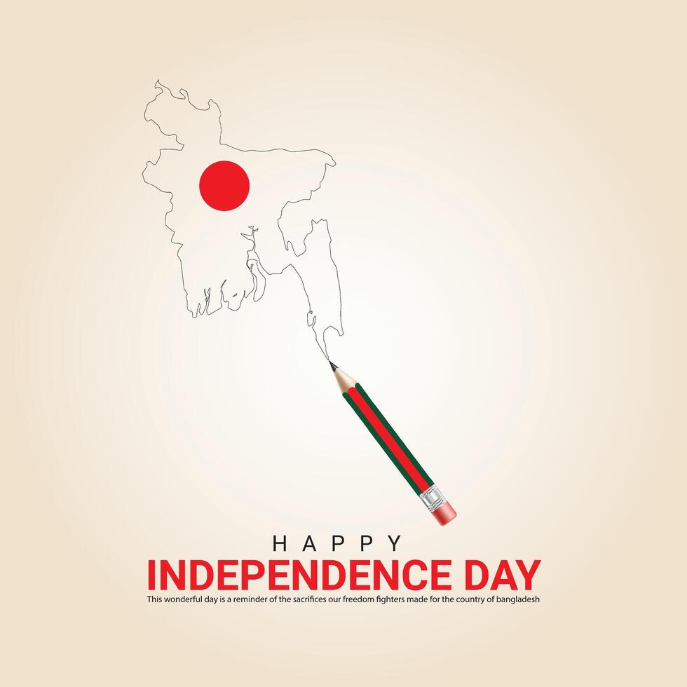 Independence Day of Bangladesh. Independence Day Creative Design For social media post. vector