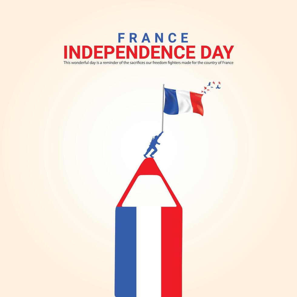 Independence Day of France. Independence Day Creative Design for Social Media Post vector