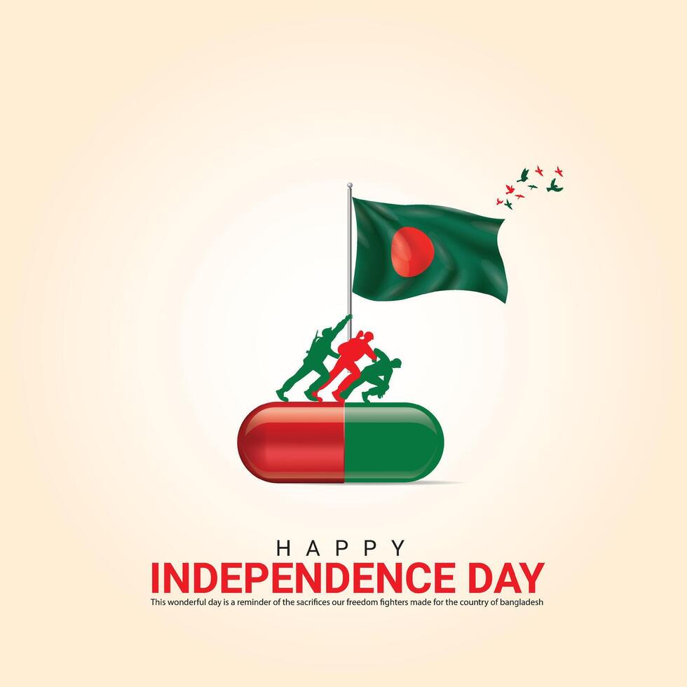 independencia día de bangladesh independencia día creativo diseño para social medios de comunicación correo. vector