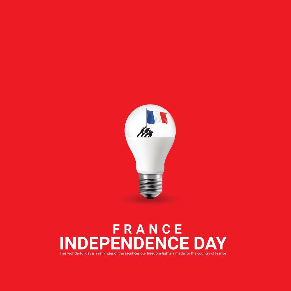 Independence Day of France. Independence Day Creative Design for Social Media Post vector