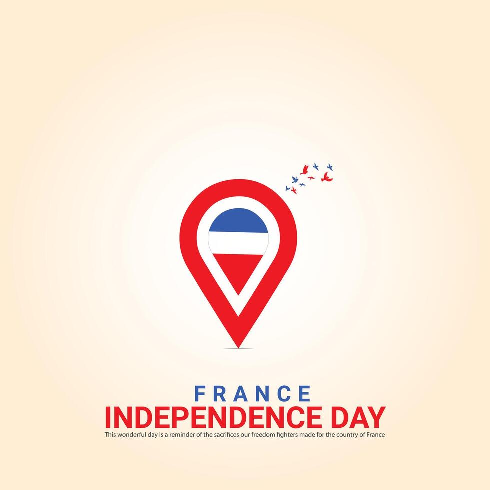 Independence Day of France. Independence Day Creative Design for Social Media Post vector