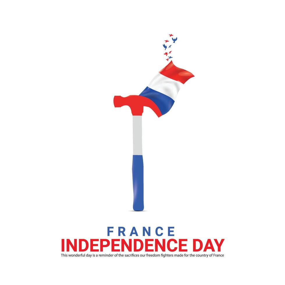 Independence Day of France. Independence Day Creative Design for Social Media Post vector