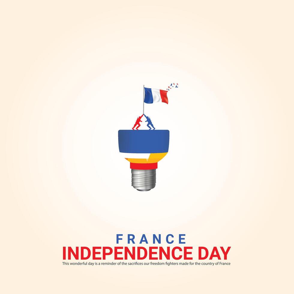 Independence Day of France. Independence Day Creative Design for Social Media Post vector