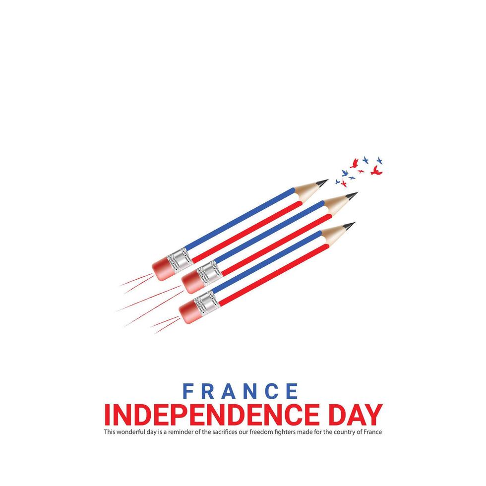 Independence Day of France. Independence Day Creative Design for Social Media Post vector