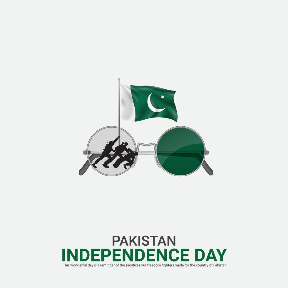 Vector Independence Day of Pakistan design,Creative ads, 3d Illustration