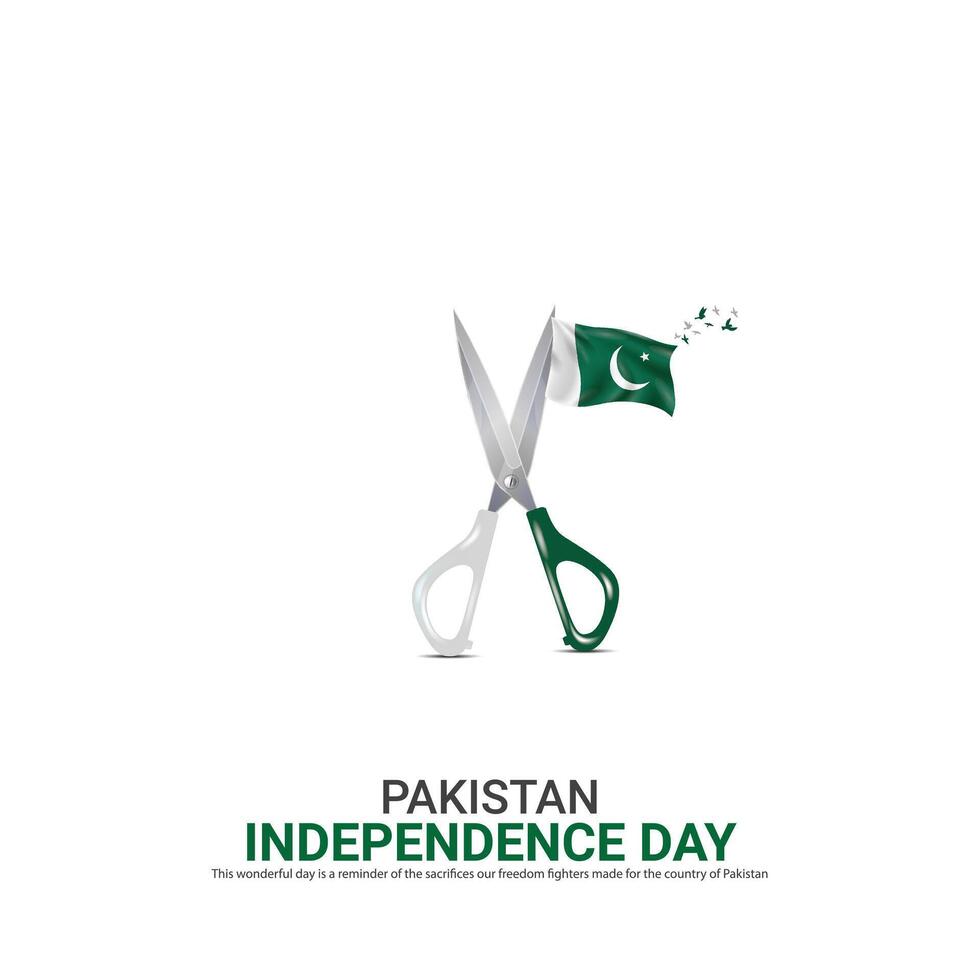 Vector Independence Day of Pakistan design,Creative ads, 3d Illustration