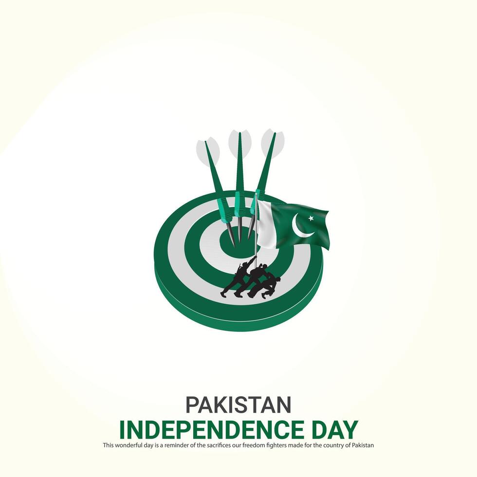 Vector Independence Day of Pakistan design,Creative ads, 3d Illustration