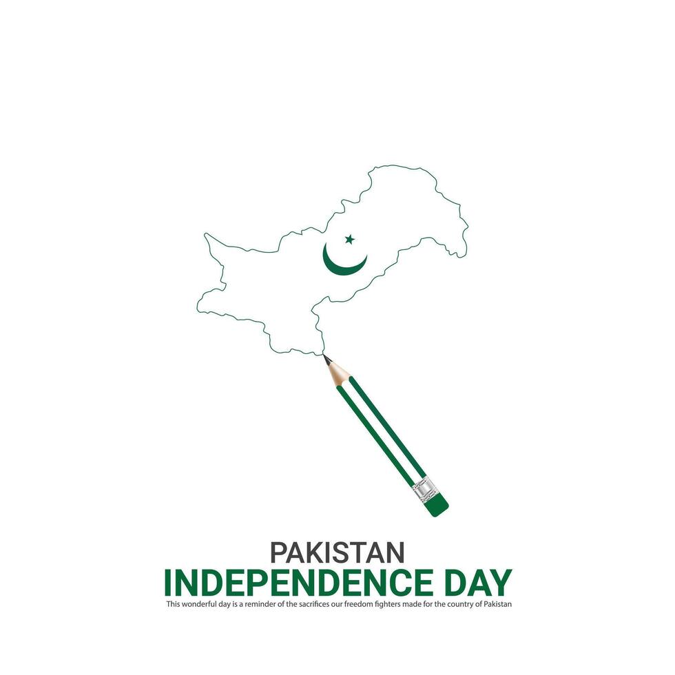 Vector Independence Day of Pakistan design,Creative ads, 3d Illustration