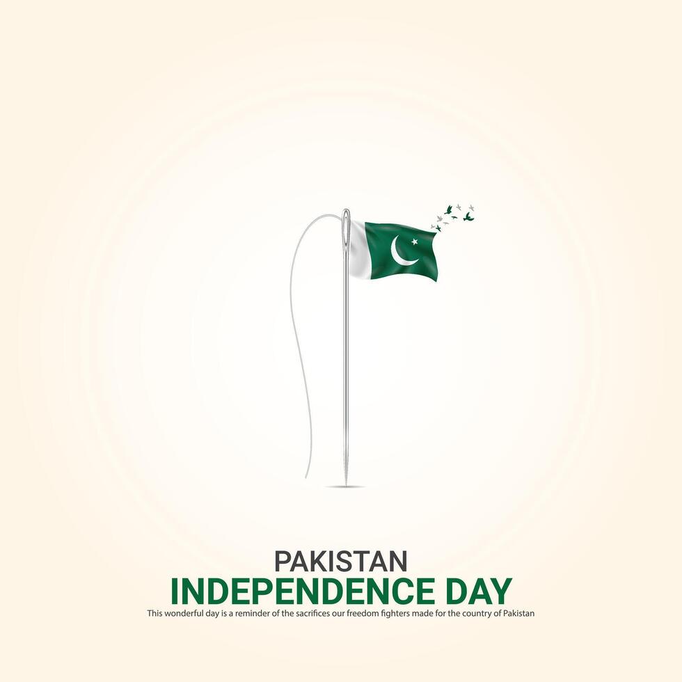 Vector Independence Day of Pakistan design,Creative ads, 3d Illustration