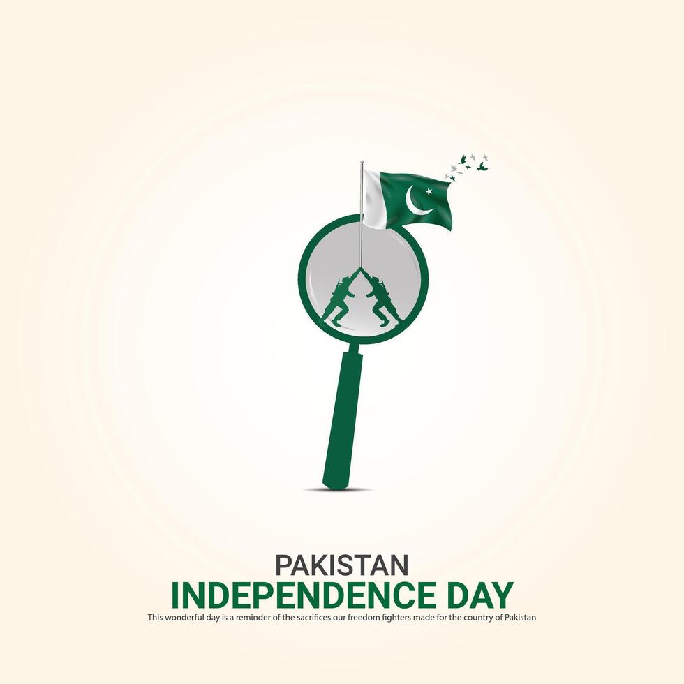 Vector Independence Day of Pakistan design,Creative ads, 3d Illustration